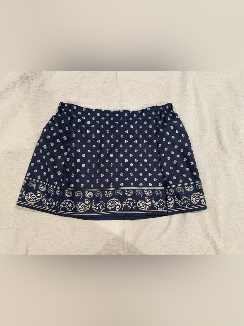 Navy Floral Bandana Print Skirt with Built in Shorts